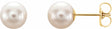 14K Yellow Gold Cultured White Freshwater Pearl Earrings