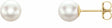 14K Yellow Gold 6 mm Cultured White Akoya Pearl Earrings
