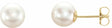 14K Yellow Gold 7 mm Cultured White Akoya Pearl Earrings