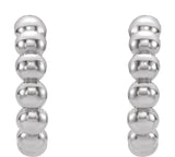 Sterling Silver Beaded 12 mm Hoop Earrings