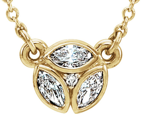 14K Yellow Gold 1/5 CTW Natural Diamond 16-18" Necklace