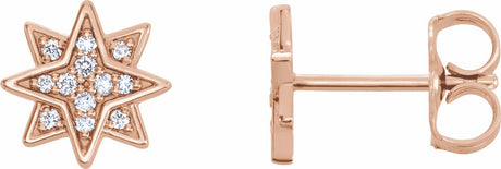 14K Rose Gold .08 CTW Natural Diamond Star Earrings