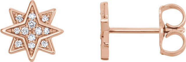 14K Rose Gold .08 CTW Natural Diamond Star Earrings
