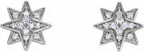 14K White Gold .08 CTW Natural Diamond Star Earrings