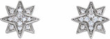 14K White Gold .08 CTW Natural Diamond Star Earrings