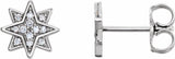 14K White Gold .08 CTW Natural Diamond Star Earrings