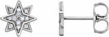 14K White Gold .08 CTW Natural Diamond Star Earrings
