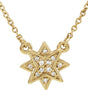14K Yellow Gold .04 CTW Natural Diamond Star 16-18"  Necklace