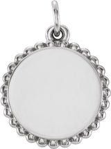Sterling Silver Engravable Beaded Charm/Pendant