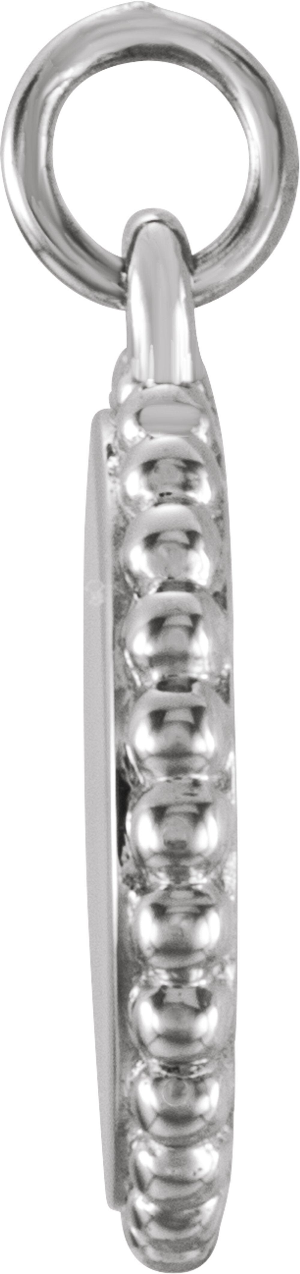 Sterling Silver Engravable Beaded Disc Charm/Pendant
