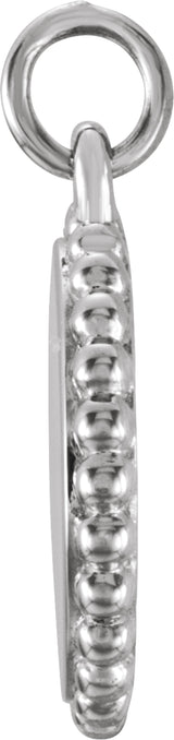 Sterling Silver Engravable Beaded Charm/Pendant