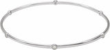 14K White Gold 1/4 CTW Natural Diamond Bezel-Set Bangle 8" Bracelet