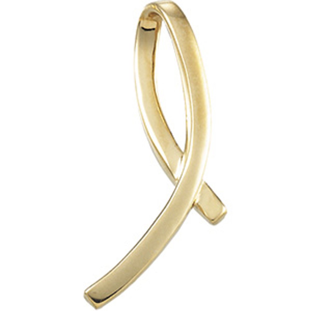 14K Yellow Ribbon Slide Pendant