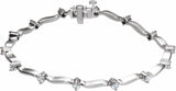 14K White Gold 1 CTW Natural Diamond Line 7" Bracelet
