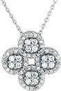 14K White 1/2 CTW Natural Diamond Clover 18" Necklace