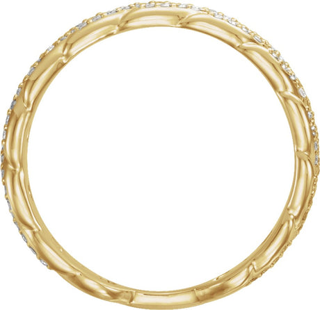 14K Yellow Gold 1/4 CTW Natural Diamond Stackable Link Ring 