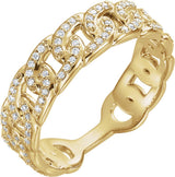 14K Yellow Gold 1/4 CTW Natural Diamond Stackable Link Ring 