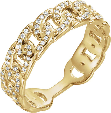 14K Yellow Gold 1/4 CTW Natural Diamond Stackable Link Ring 