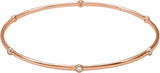14K Rose Gold 1/4 CTW Natural Diamond Bezel-Set Bangle 8" Bracelet