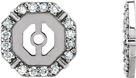 14K White Gold 1/8 CTW Natural Diamond Earring Jackets