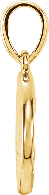 14K Yellow .005 CT Natural Diamond Engravable Pendant