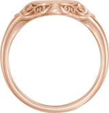 14K Rose 13x9 mm Oval Signet Ring