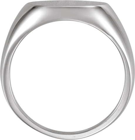 Platinum Round Signet Ring