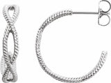 Sterling Silver Rope 17 mm Hoop Earrings