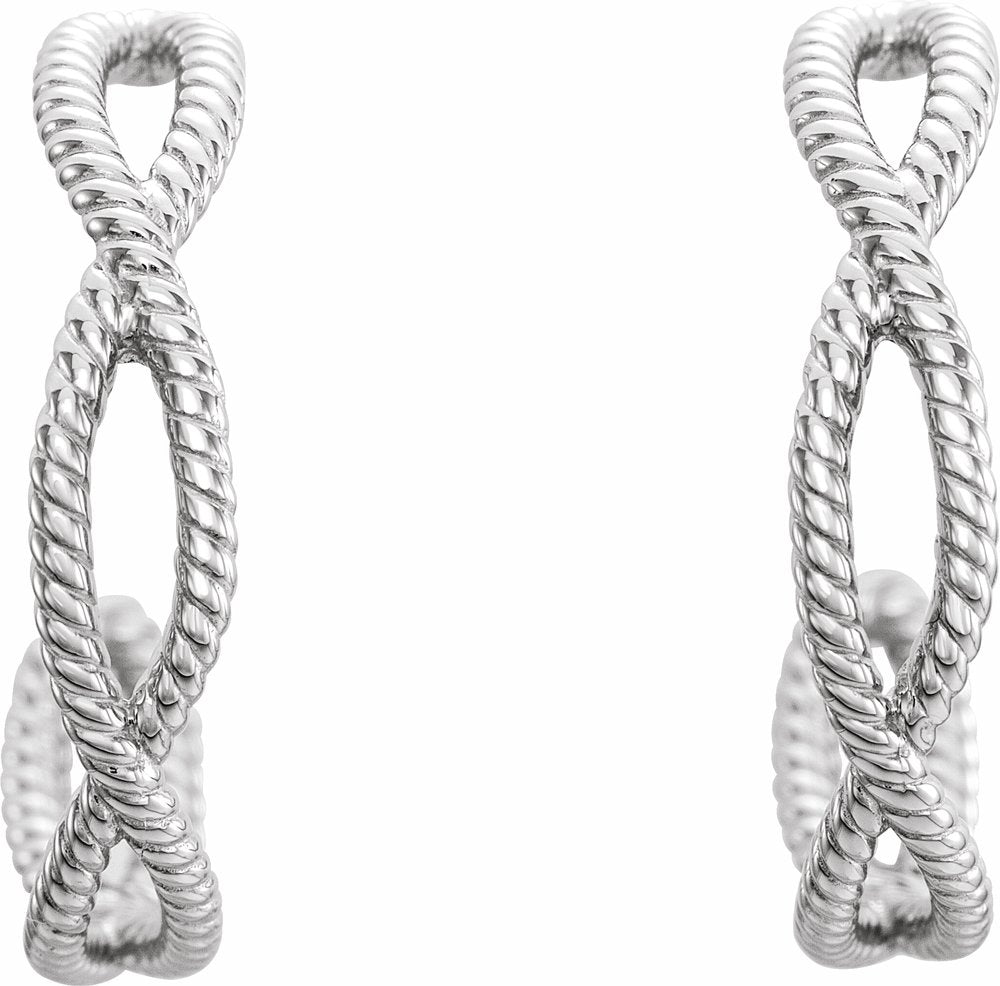 Sterling Silver Rope 20 mm Hoop Earrings