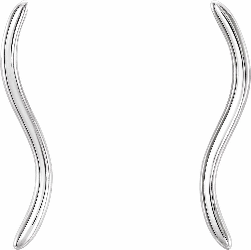 Sterling Silver Wavy Ear Climbers