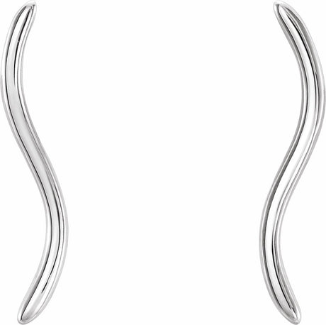 Sterling Silver Wavy Ear Climbers