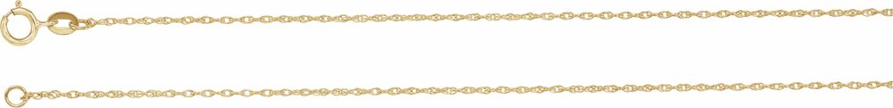 10K Yellow Gold 1 mm Rope 20" Chain