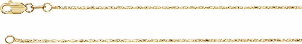 14K Yellow Gold 1 mm Raso 18" Chain
