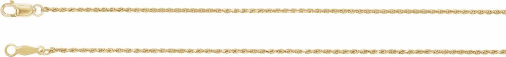 14K Yellow 1 mm Diamond-Cut Rope 24" Chain