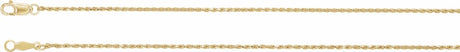 14K Yellow Gold 1 mm Diamond-Cut Rope 18" Chain