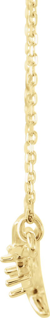 10K Yellow Gold 3-Stone Family Branch 16-18" Necklace Mounting