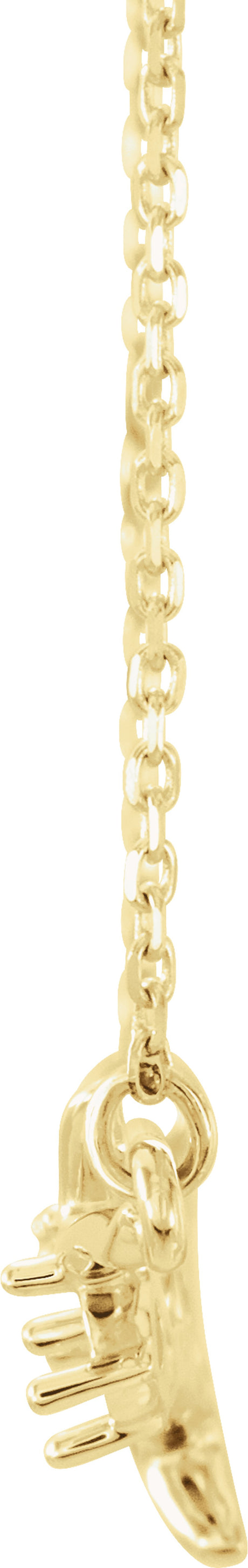 10K Yellow Gold 3-Stone Family Branch 16-18" Necklace Mounting