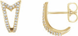 14K Yellow Gold 1/6 CTW Natural Diamond Geometric J-Hoop Earrings