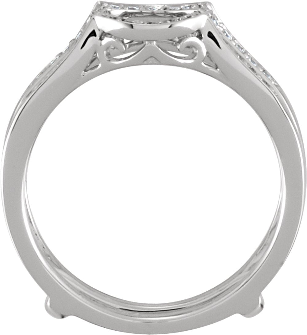14K White 1/5 CTW Natural Diamond Ring Guard Size 7