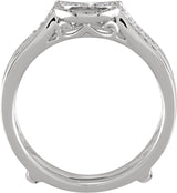 14K White 1/5 CTW Natural Diamond Ring Guard Size 7