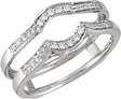 14K White 1/5 CTW Natural Diamond Ring Guard Size 7