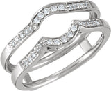 14K White 1/5 CTW Natural Diamond Ring Guard Size 7