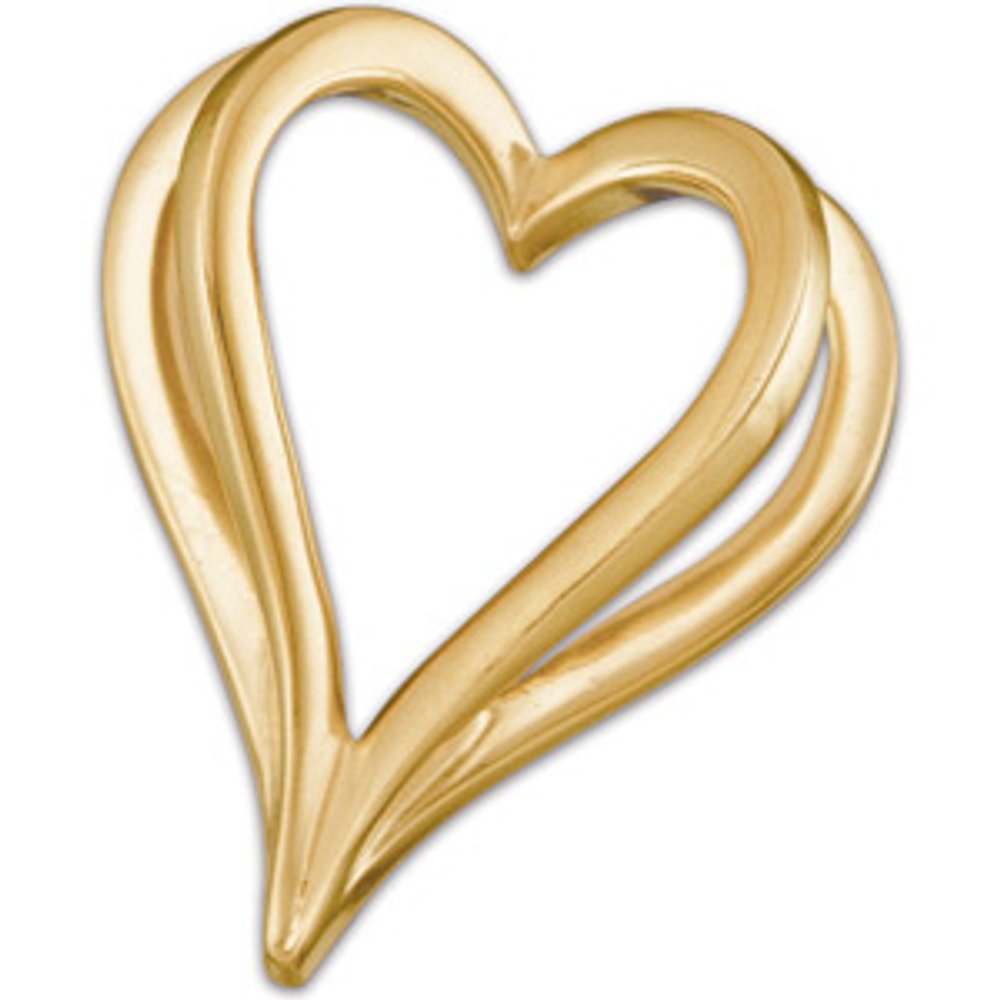 14K Yellow Heart Slide Pendant