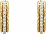 14K Yellow Gold 1/5 CTW Natural Diamond Rope Hoop Earrings