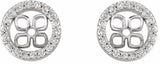 14K White 8 mm ID 3/8 CTW Natural Diamond Earring Jackets