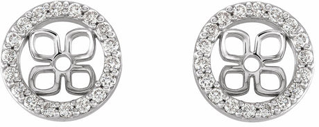 14K White Gold 6 mm ID 1/6 CTW Natural Diamond Earring Jackets