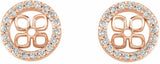 14K Rose Gold 4.5 mm ID 1/10 Natural Diamond Earring Jackets