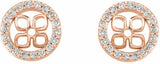 14K Rose Gold 4.5 mm ID 1/10 Natural Diamond Earring Jackets