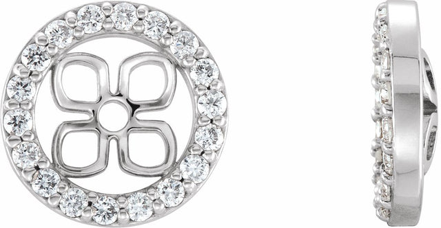 14K White Gold 8 mm ID 3/8 CTW Lab-Grown Diamond Earring Jackets
