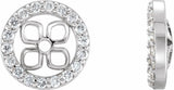 14K White Gold 5.5 mm ID 1/8 Natural Diamond Earring Jackets